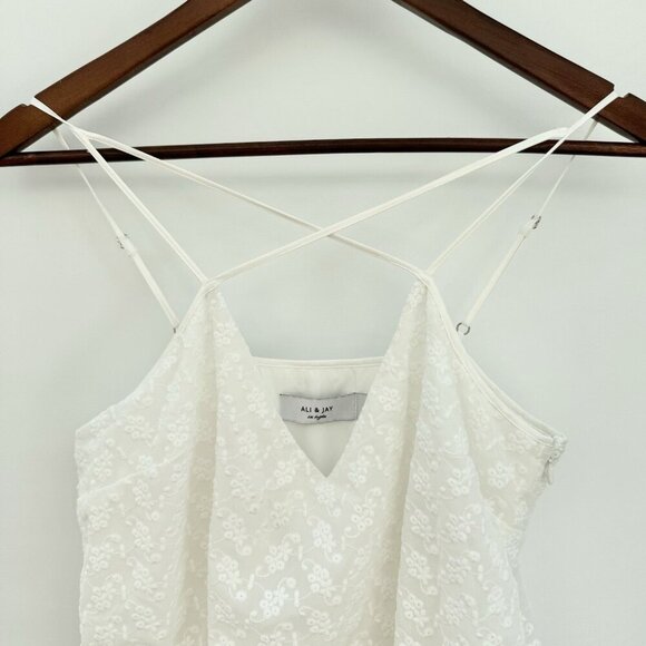 Ali & Jay Romper Lace Short White Boho Festival Bridesmaid Party Lined Medium - Picture 4 of 16